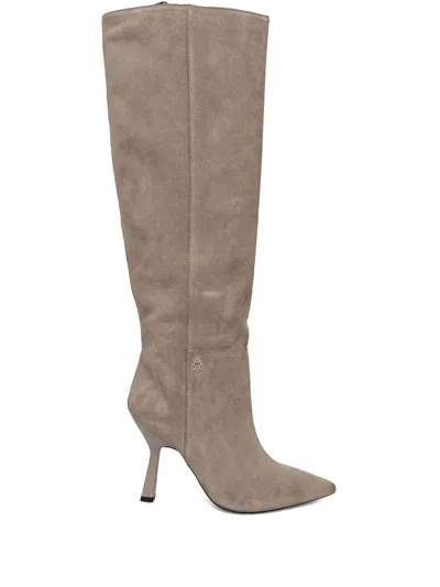 Patrizia Pepe 110mm Suede Boots In 中性色