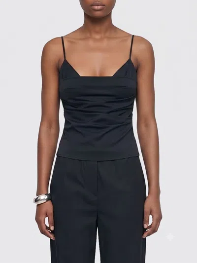 Patrizia Pepe Basic Jersey Top In Black