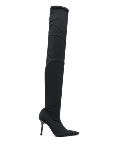 Patrizia Pepe 85mm Stretch Heeled Boots In Black