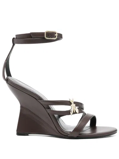 Patrizia Pepe 90mm Leather Sandals In Brown
