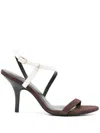Patrizia Pepe 90mm Leather Sandals In Brown