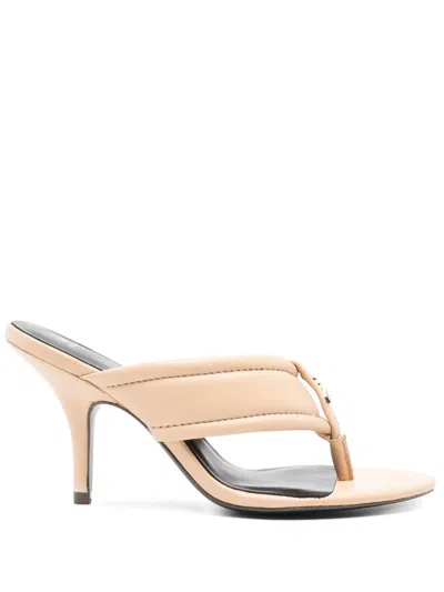 Patrizia Pepe 90mm Leather Sandals In Neutrals