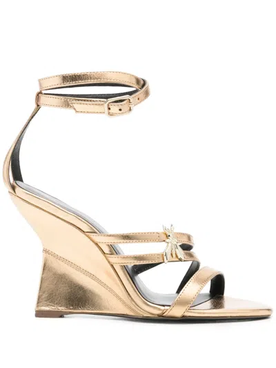 Patrizia Pepe 90mm Metallic Sandals In Gold