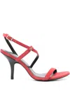 Patrizia Pepe 90mm Suede Sandals In Red