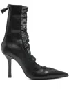 Patrizia Pepe 95mm Second-skin Ankle Boots In Black