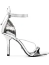 Patrizia Pepe 95mm Tie Sandals In Silver