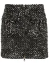 Patrizia Pepe A-line Tweed Miniskirt In Black