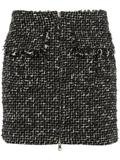 Patrizia Pepe A-line Tweed Miniskirt In Black