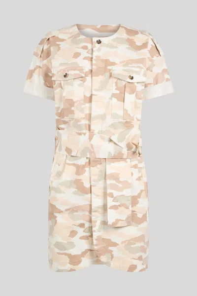 Patrizia Pepe Abito Corto Soft Camouflage In Beige