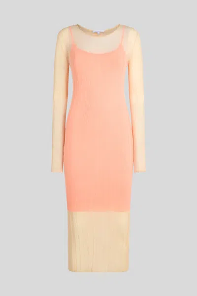 Patrizia Pepe Abito Longuette Orange Fluo In Neutral