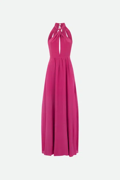 Patrizia Pepe Abito Lungo Fucsia In Rosa