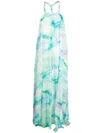 Patrizia Pepe Abito Lungo In Chiffon Dress In Blue