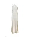 Patrizia Pepe Light Beige Maxi Dress With Keyhole Detail In White