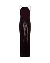 Patrizia Pepe Abito Lungo In Tulle Con Paillettes Purple Red In Black