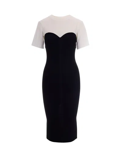 Patrizia Pepe Abito Midi Con T-shirt In Black