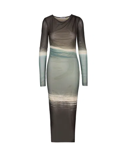 PATRIZIA PEPE ABITO MIDI DEGRADÈ MULTICOLOR