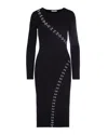 Patrizia Pepe Abito Midi Glam Rock In Maglia Nero In Black