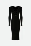 Patrizia Pepe Abito Midi Nero In Nero