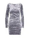 Patrizia Pepe Abito Mini Essential In Velluto Grigio In Silver