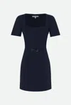 Patrizia Pepe Jacquard-logo Dress In Blu