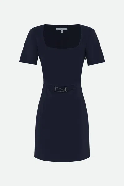 Patrizia Pepe Jacquard-logo Dress In Blu
