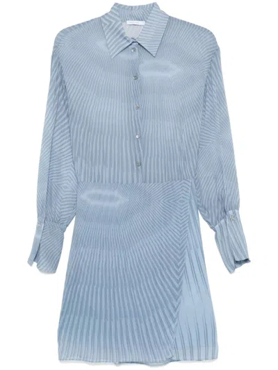 Patrizia Pepe Abstract-print Midi Dress In Blue