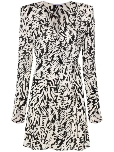 Patrizia Pepe Abstract-print Mini Dress In Neutrals