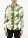 Patrizia Pepe Abstract-print Shirt In Green