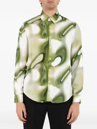 Patrizia Pepe Abstract-print Shirt In Green