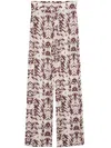 Patrizia Pepe Abstract-print Straight Trousers In Neutrals