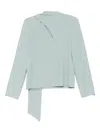 Patrizia Pepe Asymmetric Blouse In Green