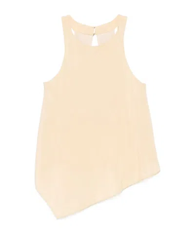 Patrizia Pepe Asymmetric Blouse In Beige