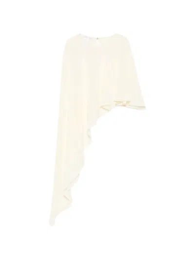 Patrizia Pepe Asymmetric Blouse In Neutral