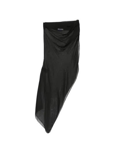 Patrizia Pepe Asymmetric Draped Pareo In Black