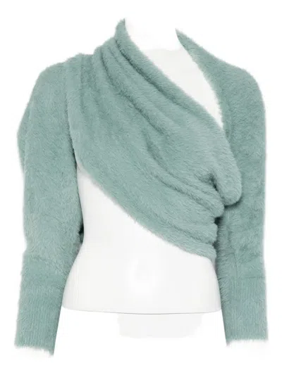 Patrizia Pepe Asymmetric-neck Top In Green