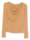 Patrizia Pepe Asymmetrical Blouse In Gold