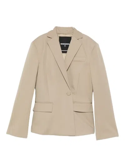 Patrizia Pepe Asymmetrical Single-button Blazer In Brown