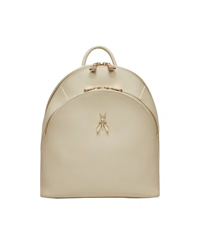 Patrizia Pepe White Leather Backpack In Toni Neutri