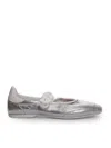 Patrizia Pepe Laminated Dancing Skin Ballerinas In Silver