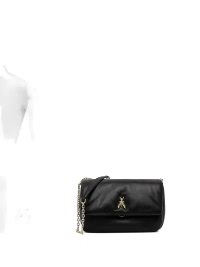Patrizia Pepe Bee-embellished Shoulder Bag In Black