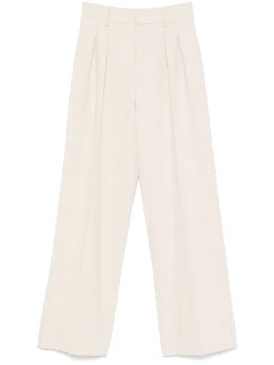 Patrizia Pepe Beige Tailored Trousers In White