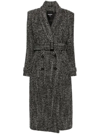 Patrizia Pepe Belted Coat In Multi
