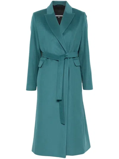 Patrizia Pepe Belted Coat In Green