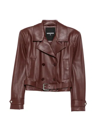 Patrizia Pepe Belted Double-breasted Jacket In Brown