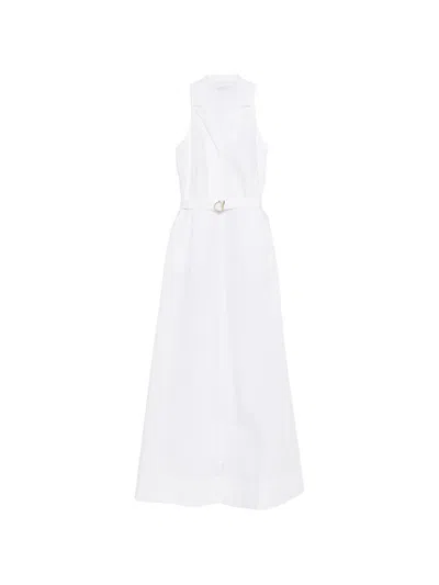 Patrizia Pepe Belted Maxi Dress In White