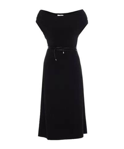 Patrizia Pepe Belted Midi Dress In Black