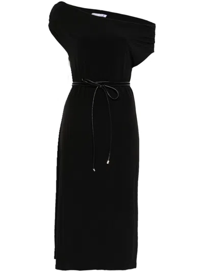 Patrizia Pepe Belted Midi Dress In Black