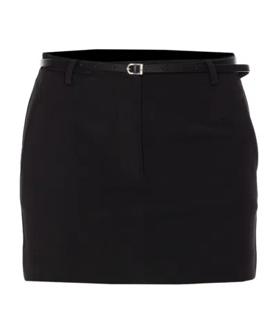 Patrizia Pepe Belted Mini Skirt In Black