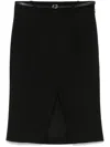 Patrizia Pepe Belted Mini Skirt In Black