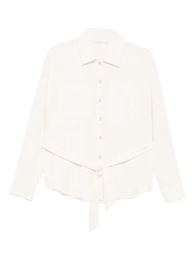 Patrizia Pepe Belted Shirt In White
